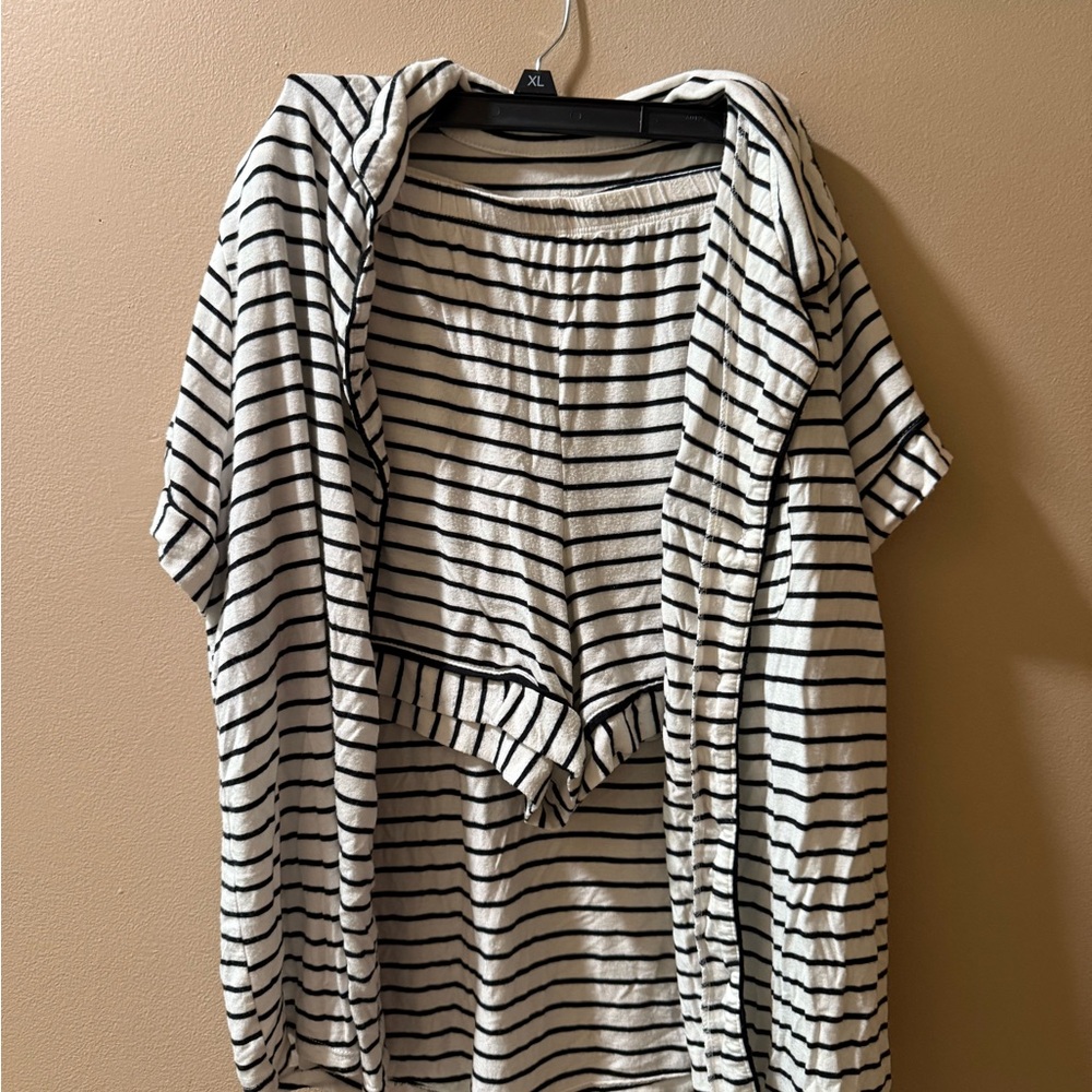 Stars Above Super Soft black and white striped pajama set